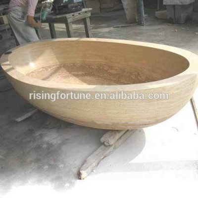 Oval shaped natural stone tubs